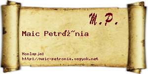 Maic Petrónia névjegykártya